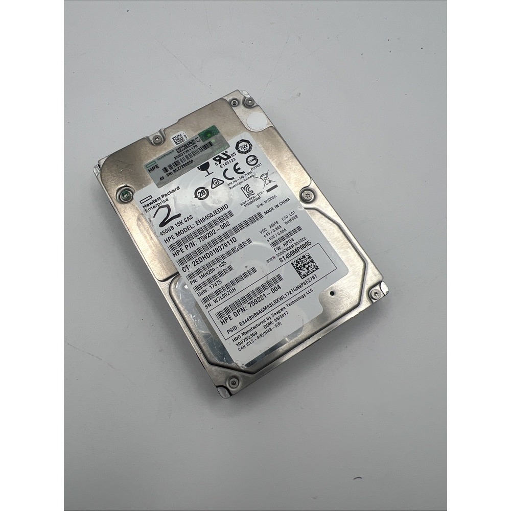 HP EH0450JEDHD / 759202-002 450GB 15K‎ 12G 2.5" SAS SC HARD DRIVE 1MH200-035